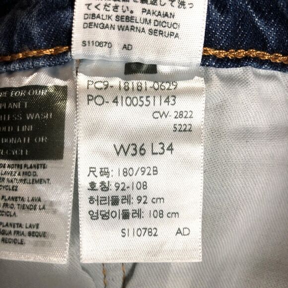 NEW Levi's 541 Athletic Fit Taper Stretch Jeans Blue Denim Mens 36x34 - Picture 10 of 10